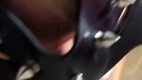 babe in short skirt and stockings gets cumshot in pov