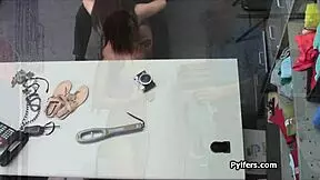 Hot teen gives blowjob in storage room! 😈