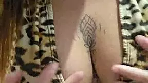Horny girl invites you to cum on her tits and armpits. Watch her exhibitionist fetish.