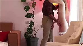 intense morning doggystyle with redhead