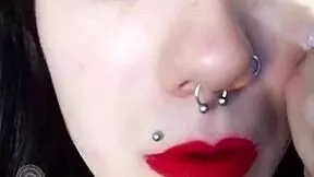 yo, check this hot brunette backstage in her sexy uniform with long hair