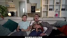 Sexy Milfs Ride Stepson Cocks Hard While Gaming on MomSlave
