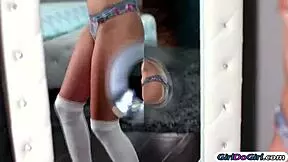 19yo Brunette Facesits Busty Stepsis And Eats Ass