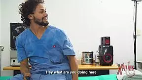 The schoolgirl eagerly eats the masseur's huge dick in the session.