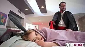 Little bunny with extra small features gets playful attention