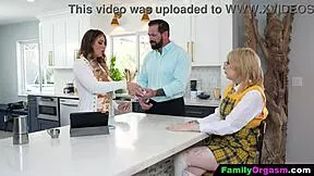 Teen blonde used as naughty surprise for stepfather's pleasure