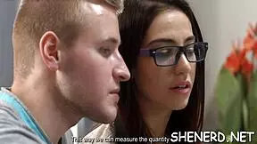 Nerdy Playgirl Impaled On Strapon