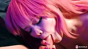 Redhead Rebecca Nikson looks cute sucking cock and fucking hard in close-up action. Her moans drive me wild!