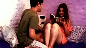 my girlfriend wanted to study but i got so hot i covered her in cum, oops