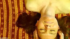 European girl next door receives a relaxing olive oil massage on her tanned skin.