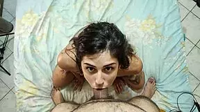 Busty Latina Teen Gets Intense Facial Cumshot After Ball Licking