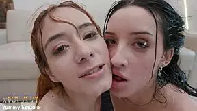 Eva Tender and little 18+ Chloe in 5 on 2 hardcore orgy with DP gapes