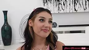 Zerotolerancefilms - Brunette Babe Preps to Ride Huge Cock, My Bad!