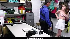 Naughty Young Woman Strips And Fucks In Garage To Avoid Punishment By Perverted Guard