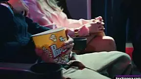 SexSinners Com - GF Sucks BF's Cock in Cinema! Wow!