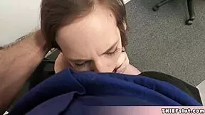 Cute brunette shoplifter gets fucked by a cop