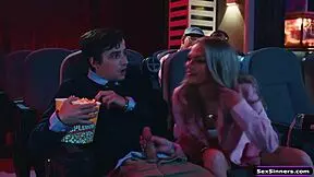 SexSinners Com - GF Sucks BF's Cock in Cinema! Wow!