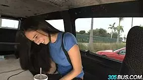 gorgeous brunette teen rachel rose trades blowjobs for cash in outdoor car