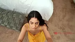 Little Stepsis Tormented with Vibrator in Lingerie While Riding Hairy Beaver