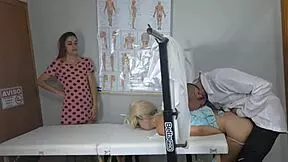 i took my stepdaughta to the gyno for her first time, he ripped clothes and handjobbed her pussy while fuckin