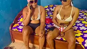 Drunk teen and BBW step sis fuck hotel worker in threesome.