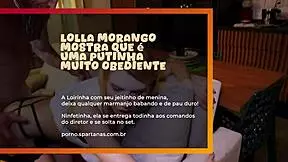 Ninfetinha Lolla Morango Shows Off Shaved Wet Pussy in Brazilian Doggy Style Action!