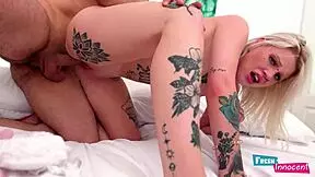 yo, this cute tattooed girl gets drilled hard in her tight ass by the plumber
