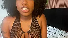 black teen 18+ ebony pornstar guides jerk off with ass display, cum with me in 3 2 1