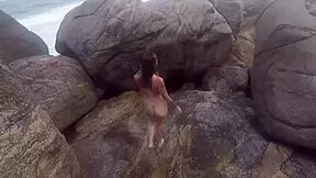 begging for cum from gifted young man on beach in floripa