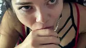 brunette debora prado smokes and strokes cock before blowjob