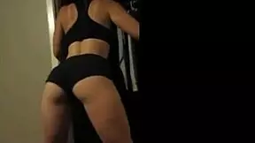 White teen girl intensely shakes her fit booty in powerful twerk session