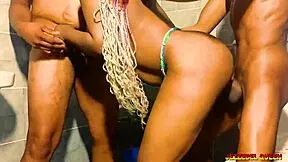 i had a hardcore threesum in the bathroom with blowjob and cumshot