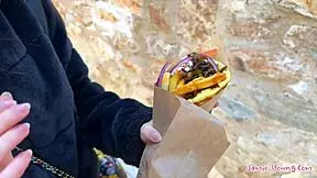 Cute girlfriend gets drilled doggystyle on vacation in Athens, captured in Jamie Young's porn vlog.