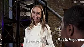 petite dyke rides her bbc boss for his spunk