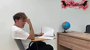 Naughty School-Girl Blows And Fucks Classmate's Big Cock