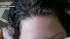 Young chubby brunette gives sensual blowjob ending in facial