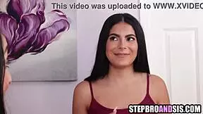 These latina stepsisters are sharing one big cock in a threesome