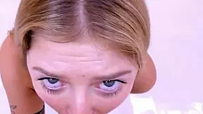 Cute blonde gets deepthroat fucked hard