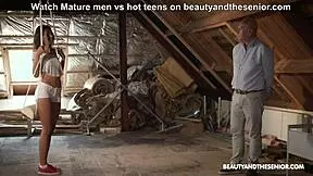 horny step daughter couldn't keep her hands off his old dick