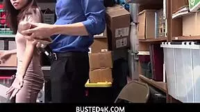 Busted4k hot tiny Asian teen Aurora Winters stripped and fucked for stealing