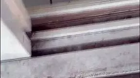 Beautiful neighbor flashes and gives blowjob with dirty talk