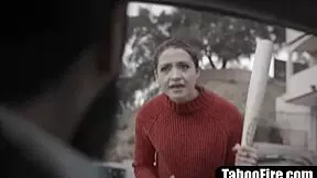 is that hot brunette getting fucked hard by a creep?