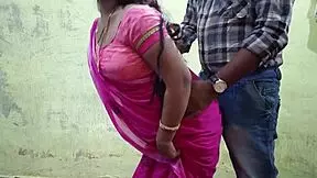 pink saree bhabhi looks stunning, today her indian teen lover won't hold back.