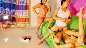 Lovers Boldly Fuck Older Brother's Best Friend In FFM Threesome