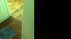 Beautiful neighbor flashes and gives blowjob with dirty talk