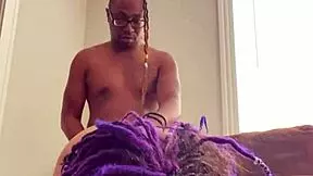 Purple dreadhead goth milf took a rough pounding from hard dick. She broke under pressure.