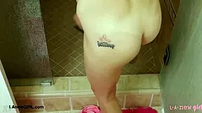 Petite Blonde Teen Shows Body in Bath