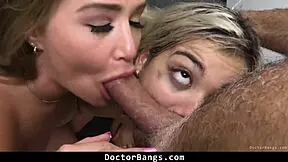 teen's leg hurts, doctor bangs her to heal