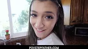 Hot Petite Brunette Stepdaughter Fucked Hard In Kitchen