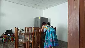 look at this sinful maid spreading her pussy for uncle's fetish fun